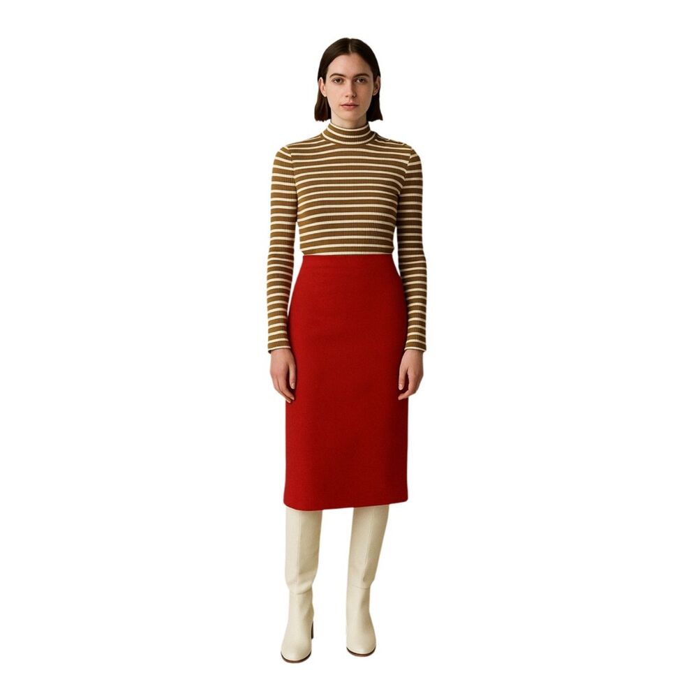 J.Crew Rib Turtleneck Gold Buttons Striped Preppy Nautical